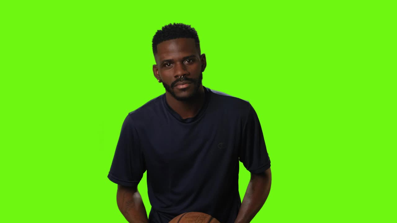 Free Video Stock Sportsman With A Basketball On A Green Background Live Wallpaper - Free Download