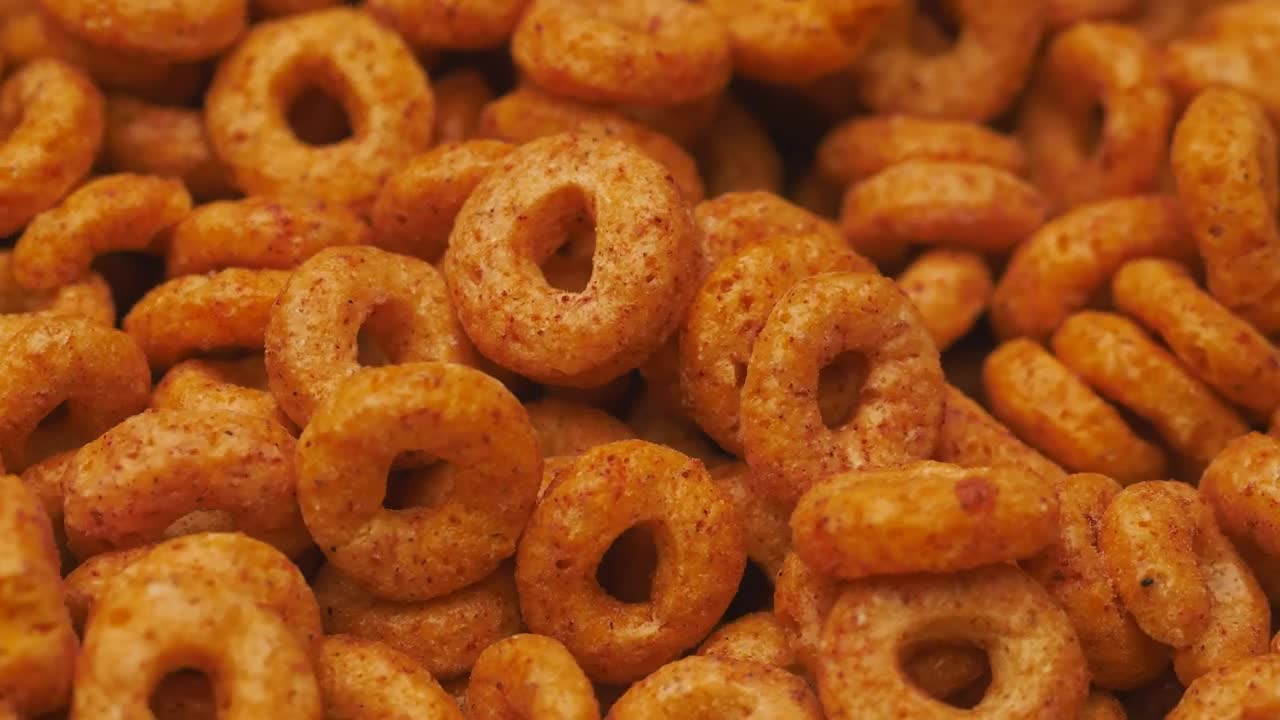 Video Stock Cereal Texture Of Oatmeal And Cinnamon Rings Rotating Live Wallpaper For PC - Free Download
