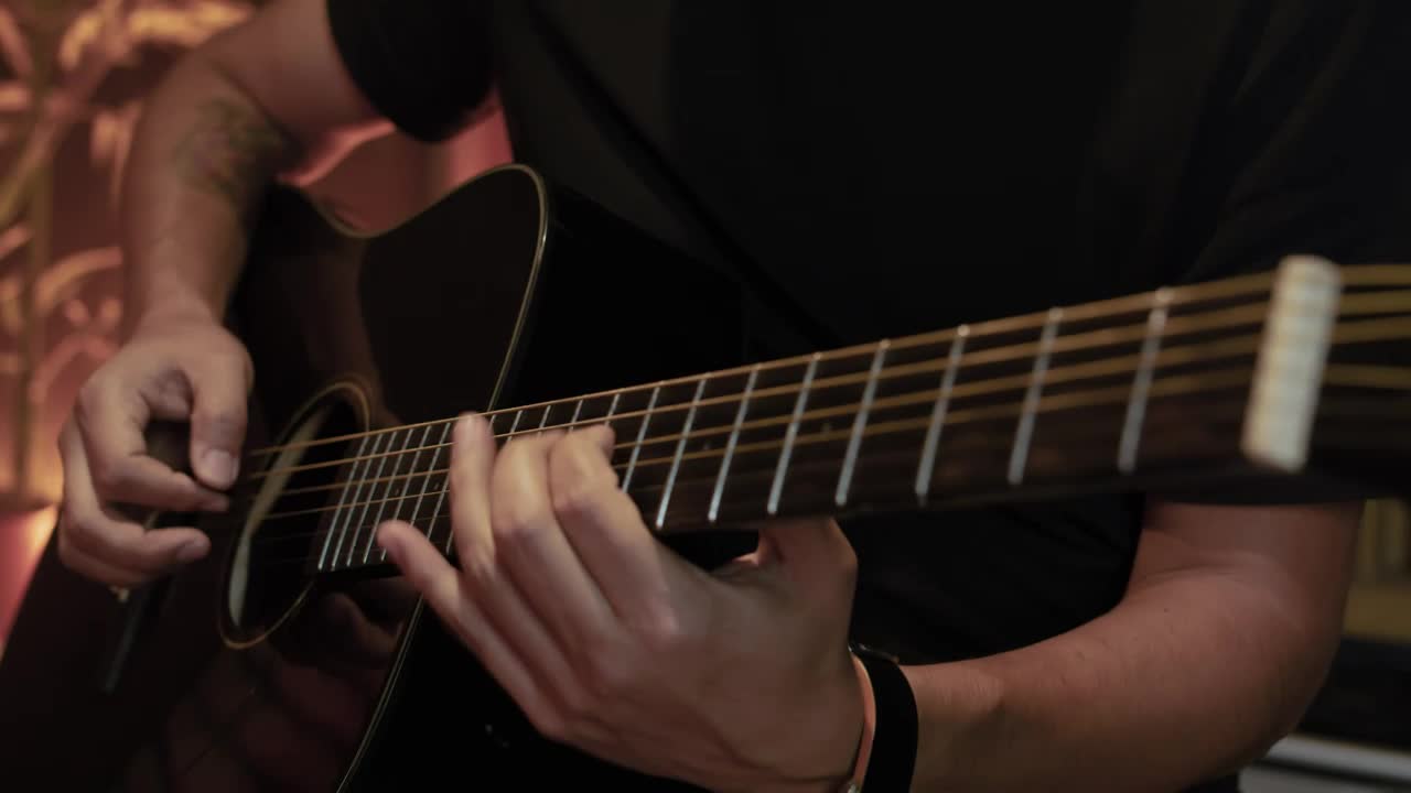 Free Video Stock Skillful Guitarist Playing A Black Guitar Live Wallpaper - Free Download