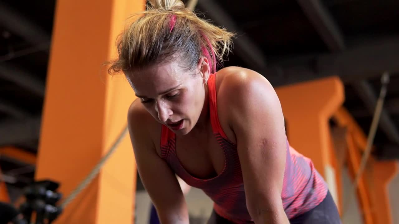 Stock Footage Woman Breathing After A Workout Live Wallpaper - Free Download