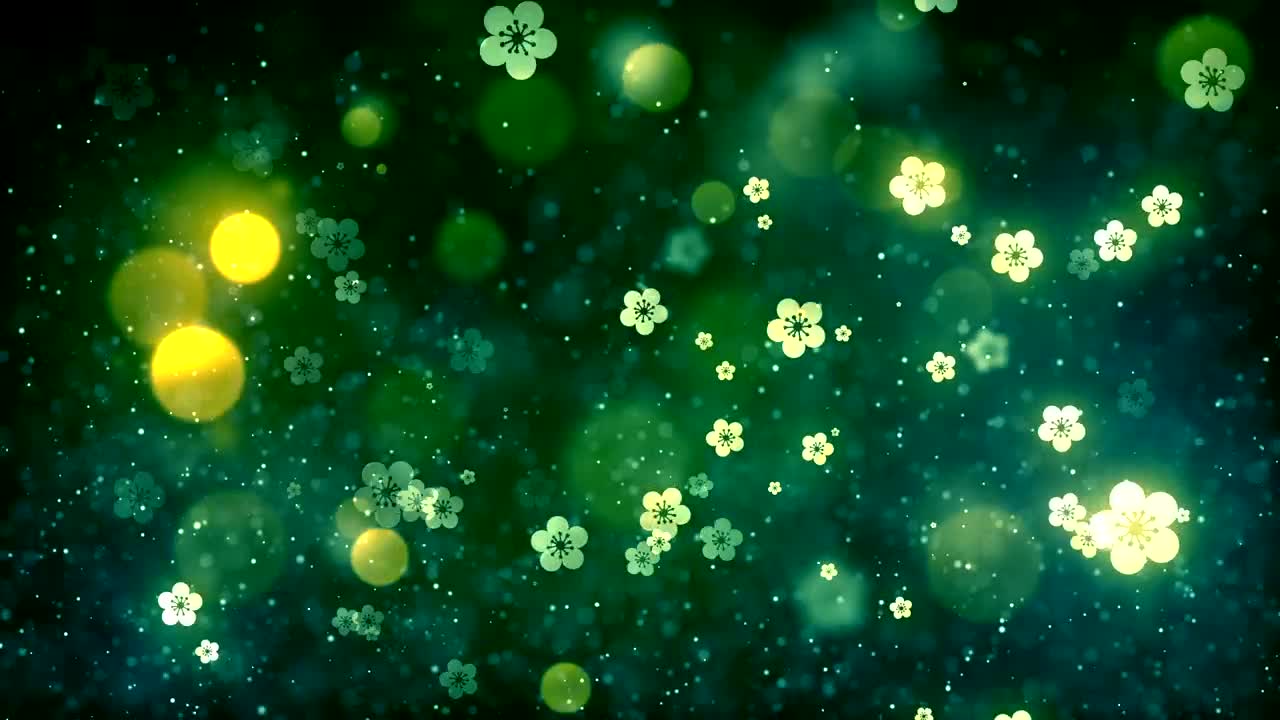Stock Video Luminous Flowers And Glitter Background Animated Wallpaper - Free Download