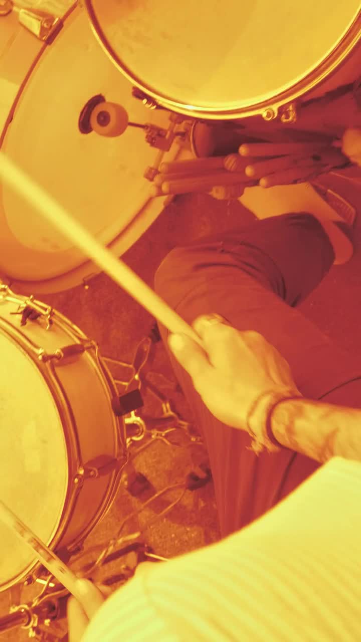 Stock Video Man Playing Drums With Sepia Filte Animated Wallpaper - Free Download