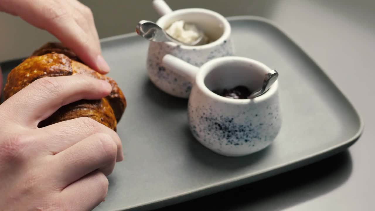 Stock Video Hands Splitting A Croissant In Half Animated Wallpaper - Free Download