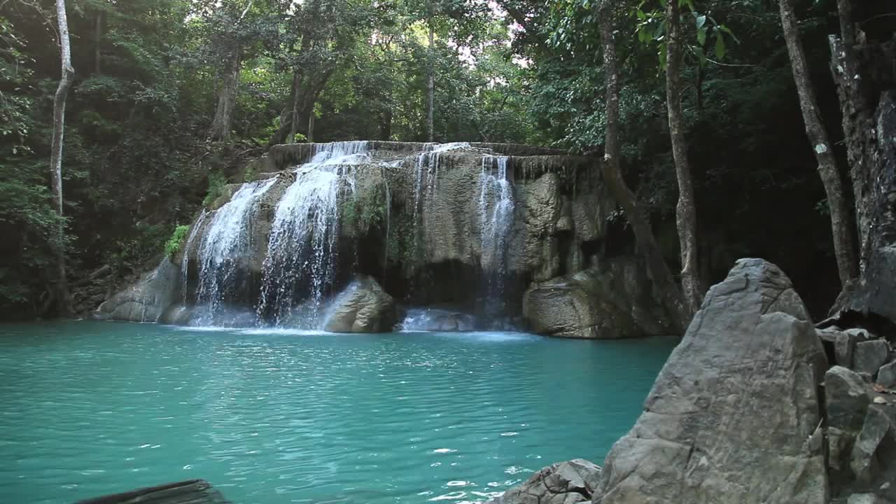 Stock Video Beautiful Waterfall Hidden In Woodland Live Wallpaper For PC - Free Download