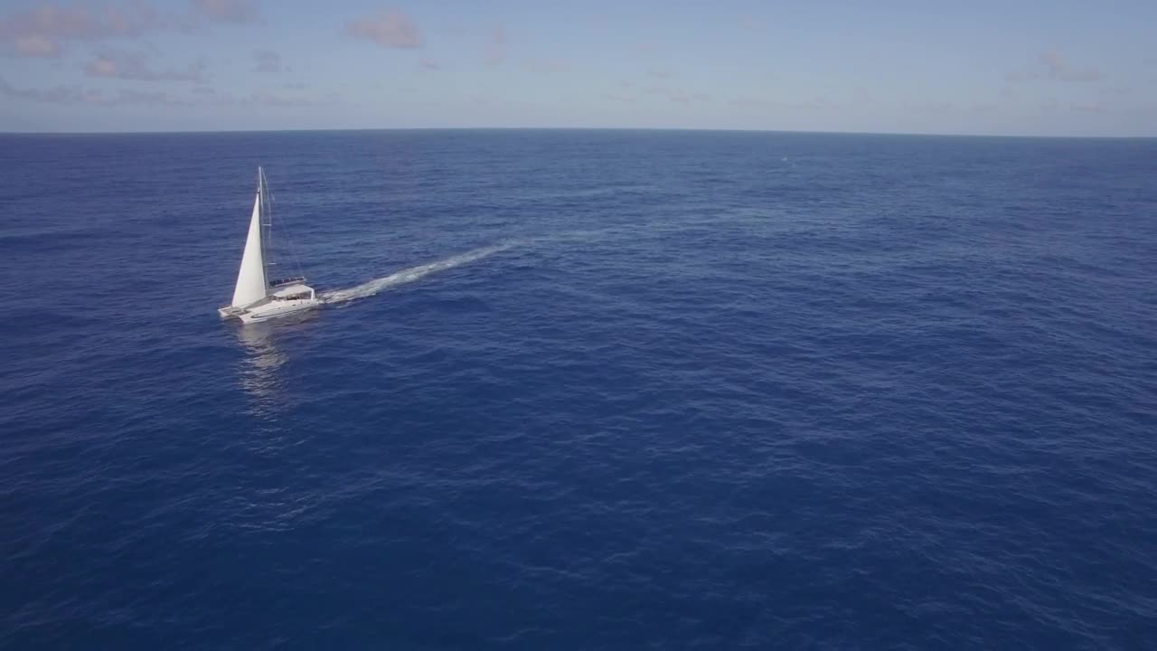 Stock Footage White Yacht Sailing Out In The Ocean Live Wallpaper - Free Download
