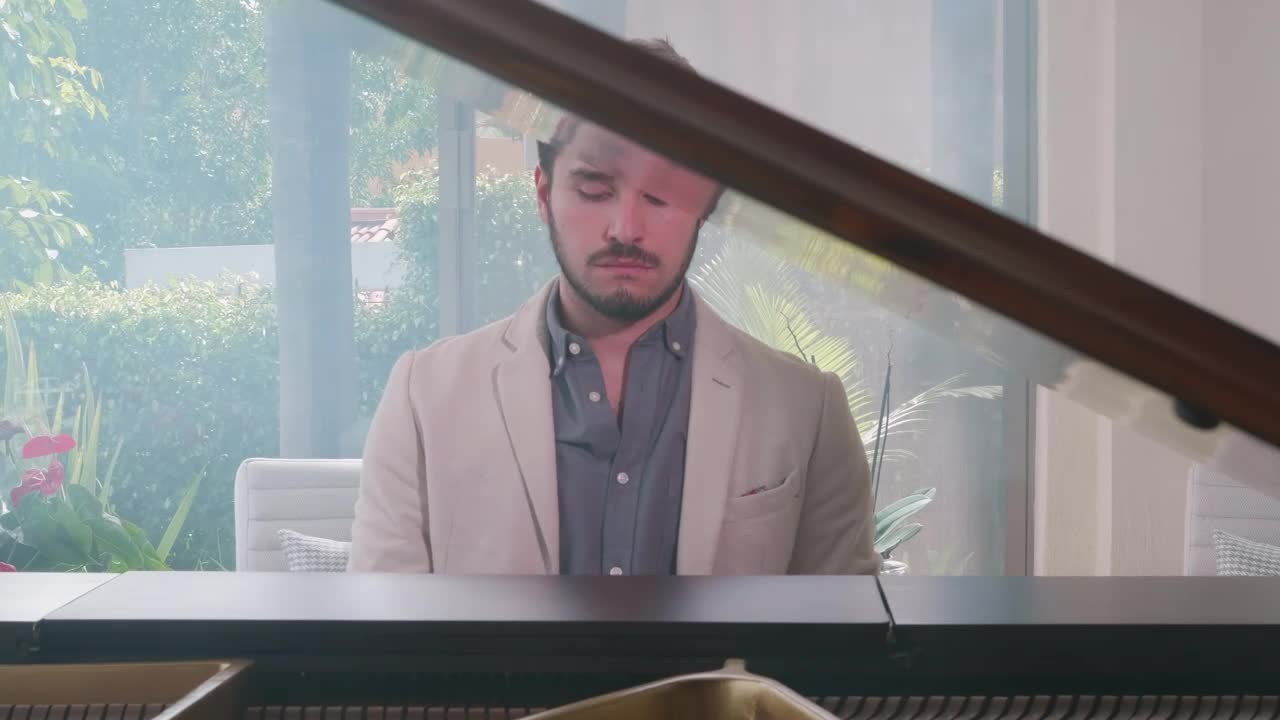 Video Stock Pianist Playing A Grand Piano In A Take To His Live Wallpaper Free - Free Download