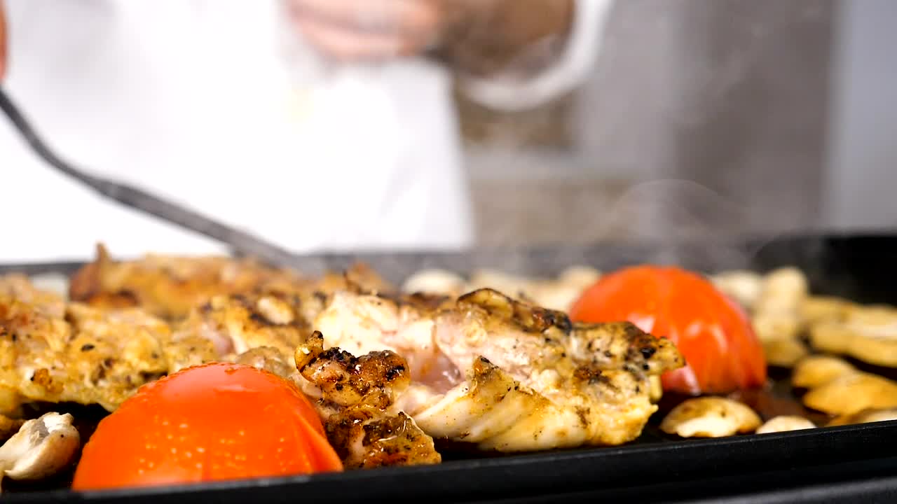 Stock Video Cooking Chicken On A Flat Grill Live Wallpaper For PC - Free Download