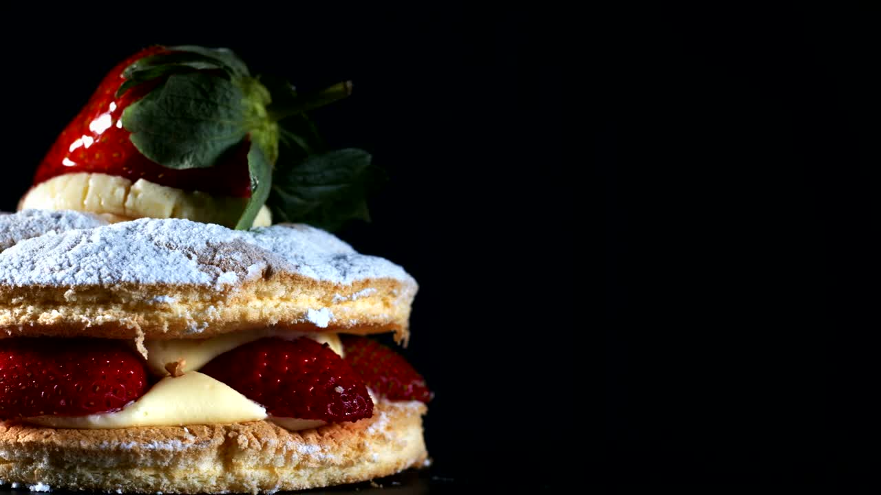 Stock Video Delicious Sugary Strawberry Dessert Advertising Live Wallpaper For PC - Free Download