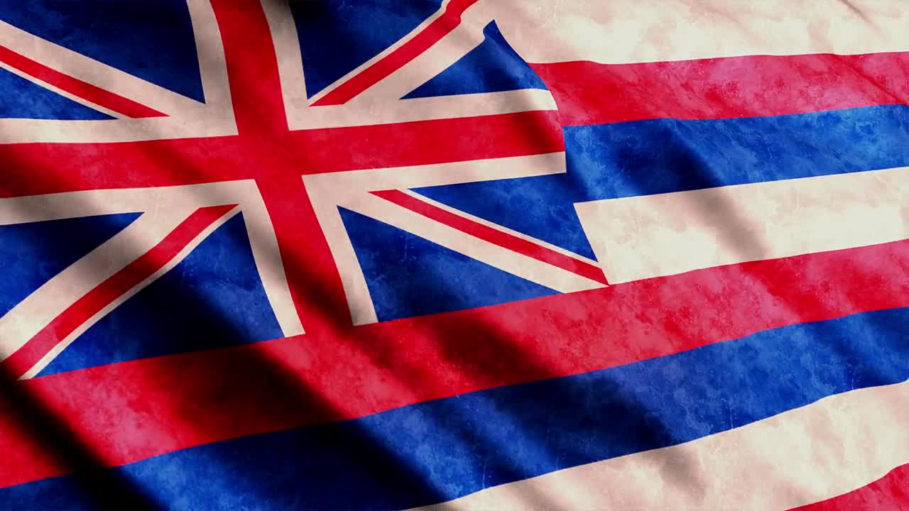 Stock Video Hawaii State Flag Waving 1930 Animated Wallpaper - Free Download
