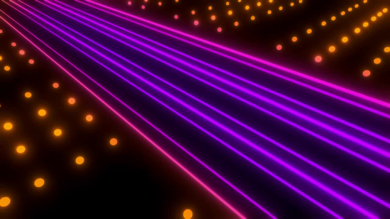 Stock Video Lines Of Purple Light With Points Of Orange Light Animated Wallpaper - Free Download