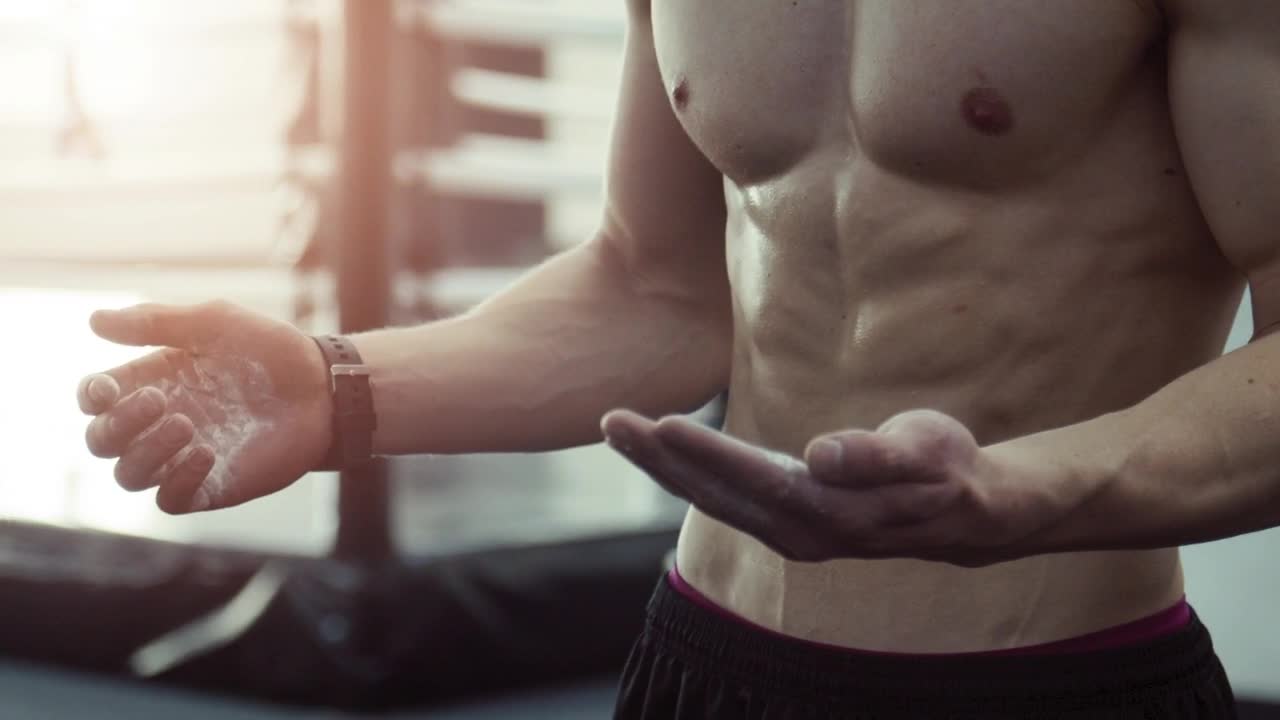 Stock Video Motivated Boxer Claps Chalked Hands Live Wallpaper - Free Download