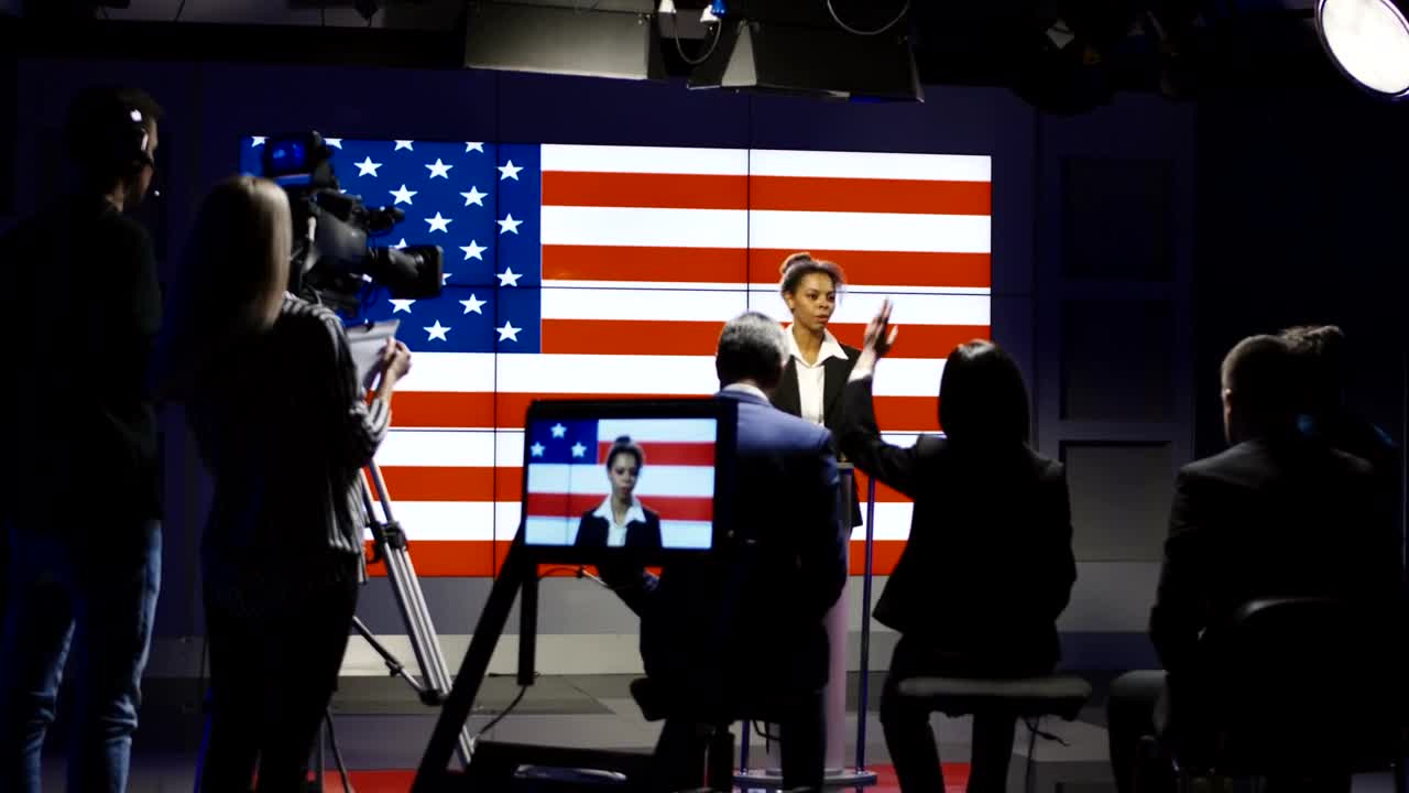 Video Stock Production Team Filming A Television Show Live Wallpaper Free - Free Download