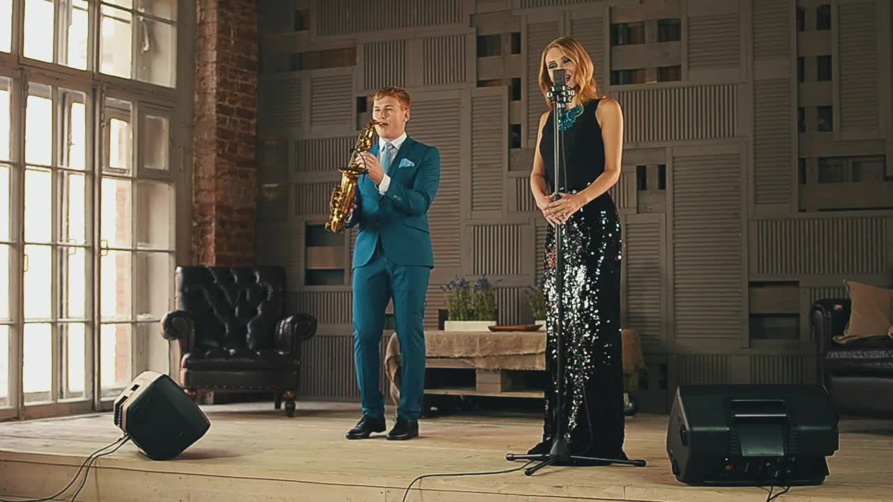 Stock Video Jazz Band With A Woman Singing Animated Wallpaper - Free Download
