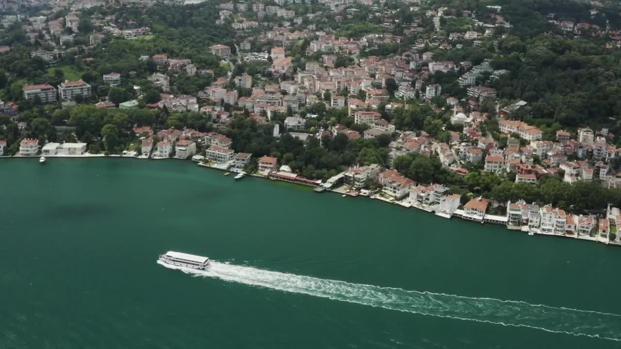 Stock Video Large Boat Heading By The Waterfront Animated Wallpaper - Free Download