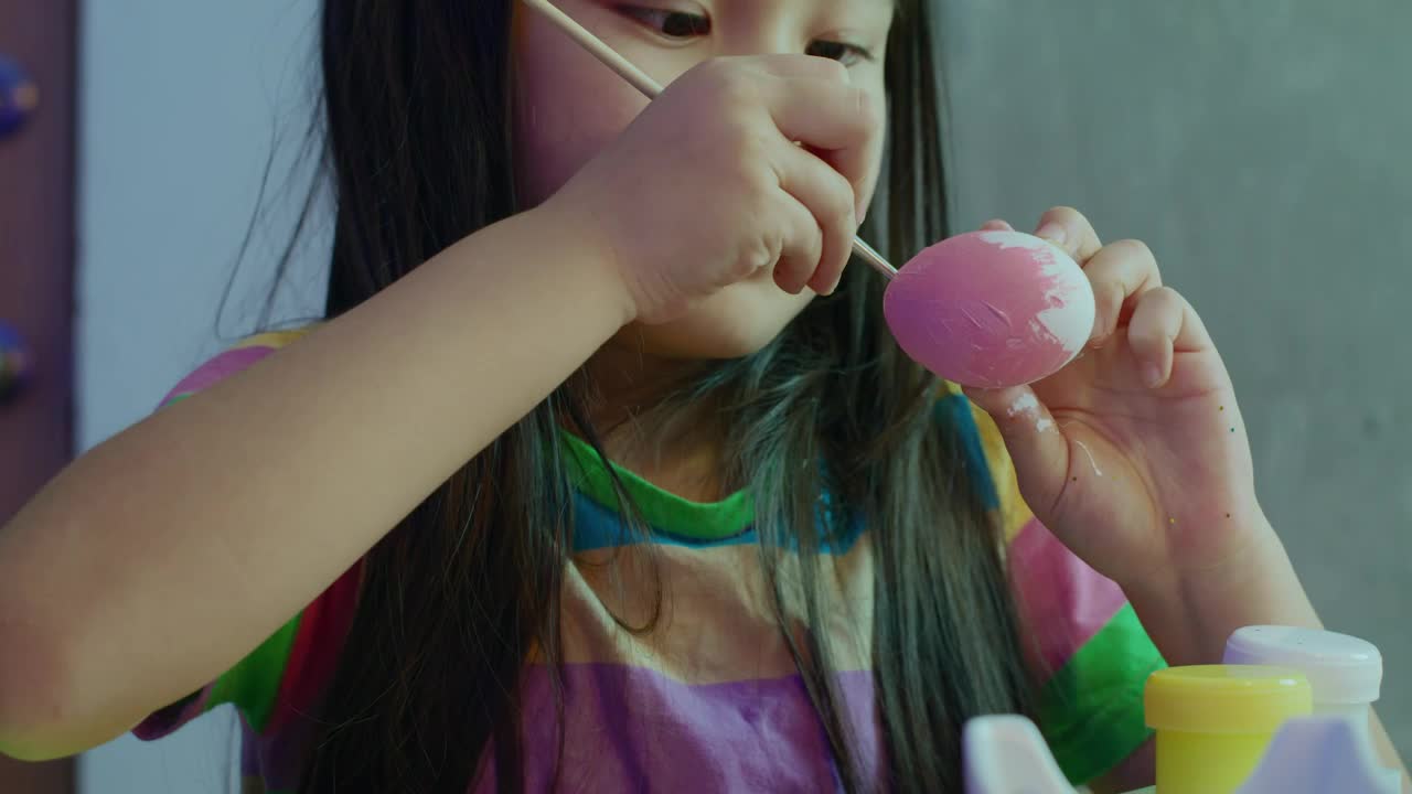 Stock Video Little Girl Painting Easter Eggs 42854 Animated Wallpaper - Free Download