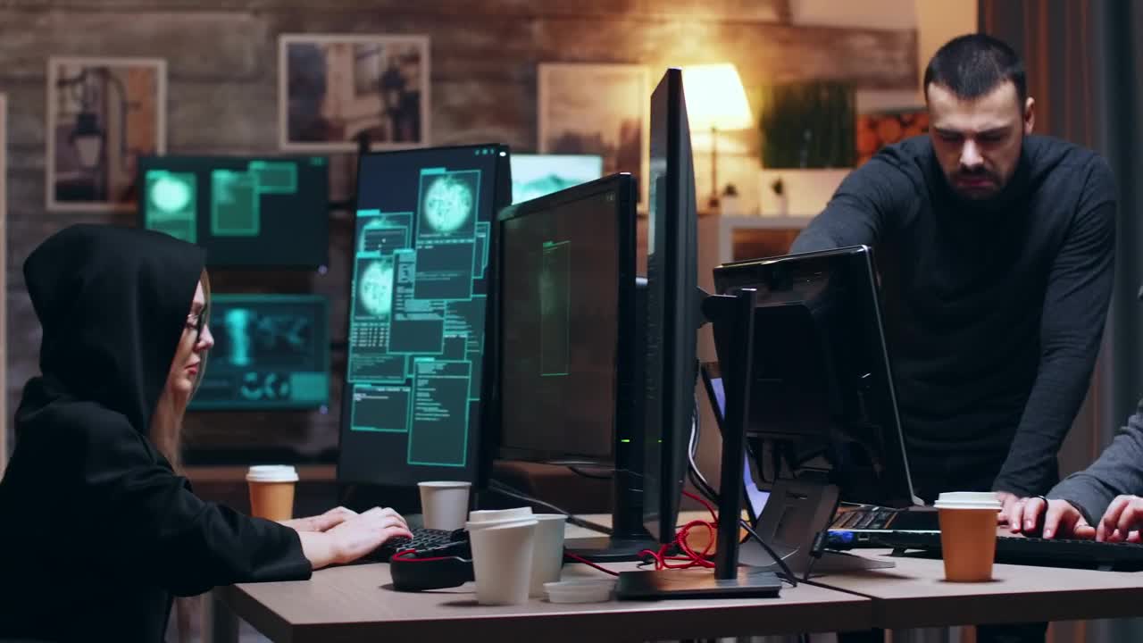 Stock Video Group Of Hackers Working Live Wallpaper For PC - Free Download