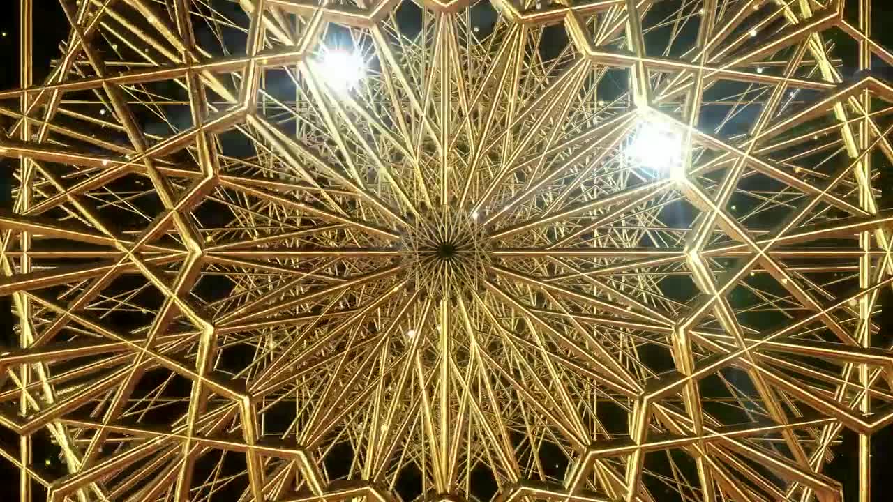 Stock Video Geometric Figures Of Golden Metallic Nets Live Wallpaper For PC - Free Download