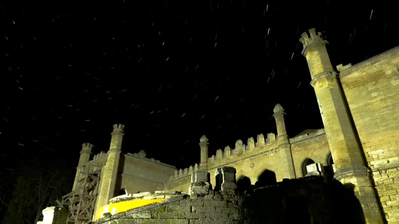 Free Video Stock Star Trails Over A Castle Live Wallpaper - Free Download