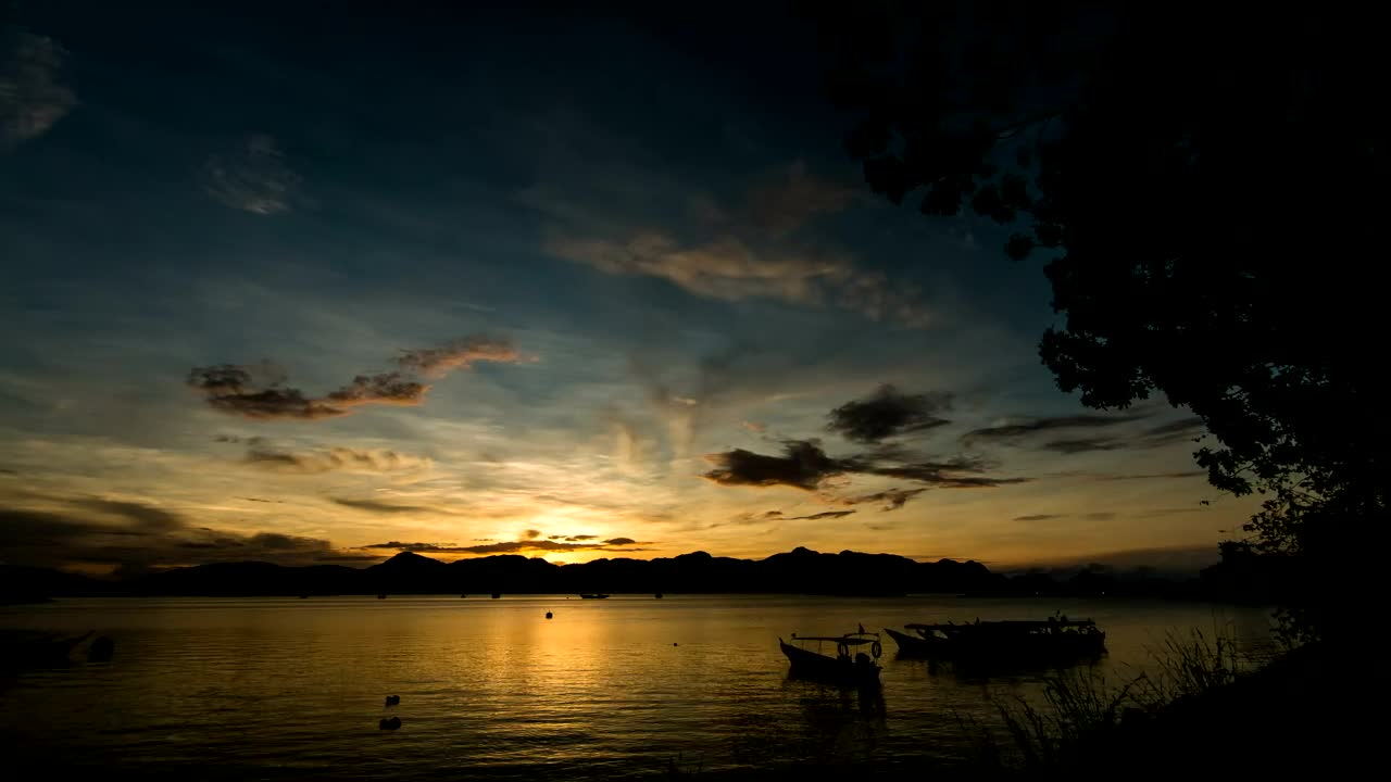 Stock Video Fishing Boats Silhouetted During Sunrise Live Wallpaper For PC - Free Download