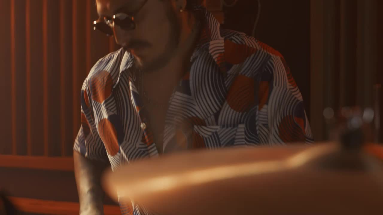 Free Video Stock Skilled Drummer Playing In A Studio 42785Live Wallpaper - Free Download
