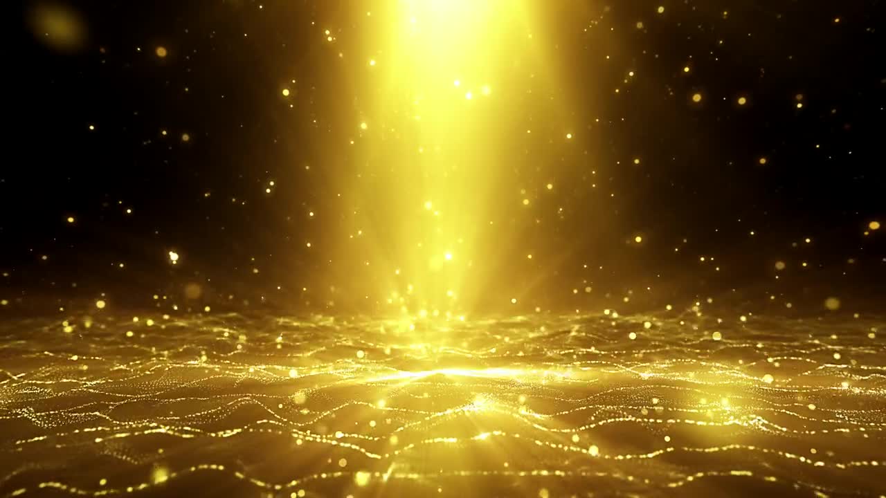 Stock Video Golden Particles Rising In A Digital World Live Wallpaper For PC - Free Download