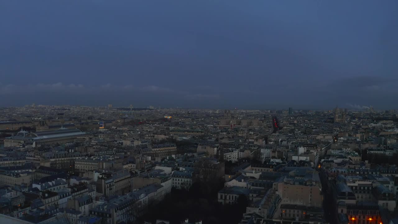 Stock Video Flying Over The City Of Paris At Night Live Wallpaper For PC - Free Download