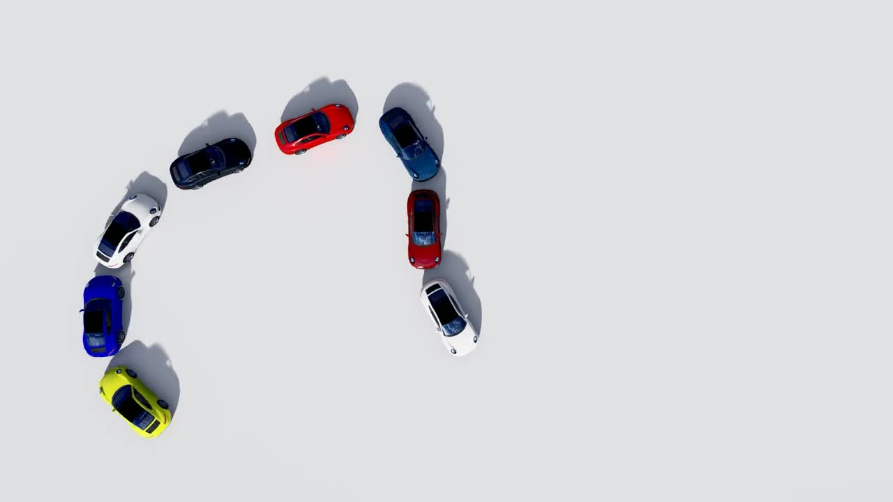 Free Stock Video Row Of Sports Car Moving On White Ground Live Wallpaper - Free Download