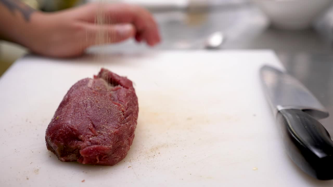 Free Stock Video Seasoning Raw Beef Before Cooking Live Wallpaper - Free Download