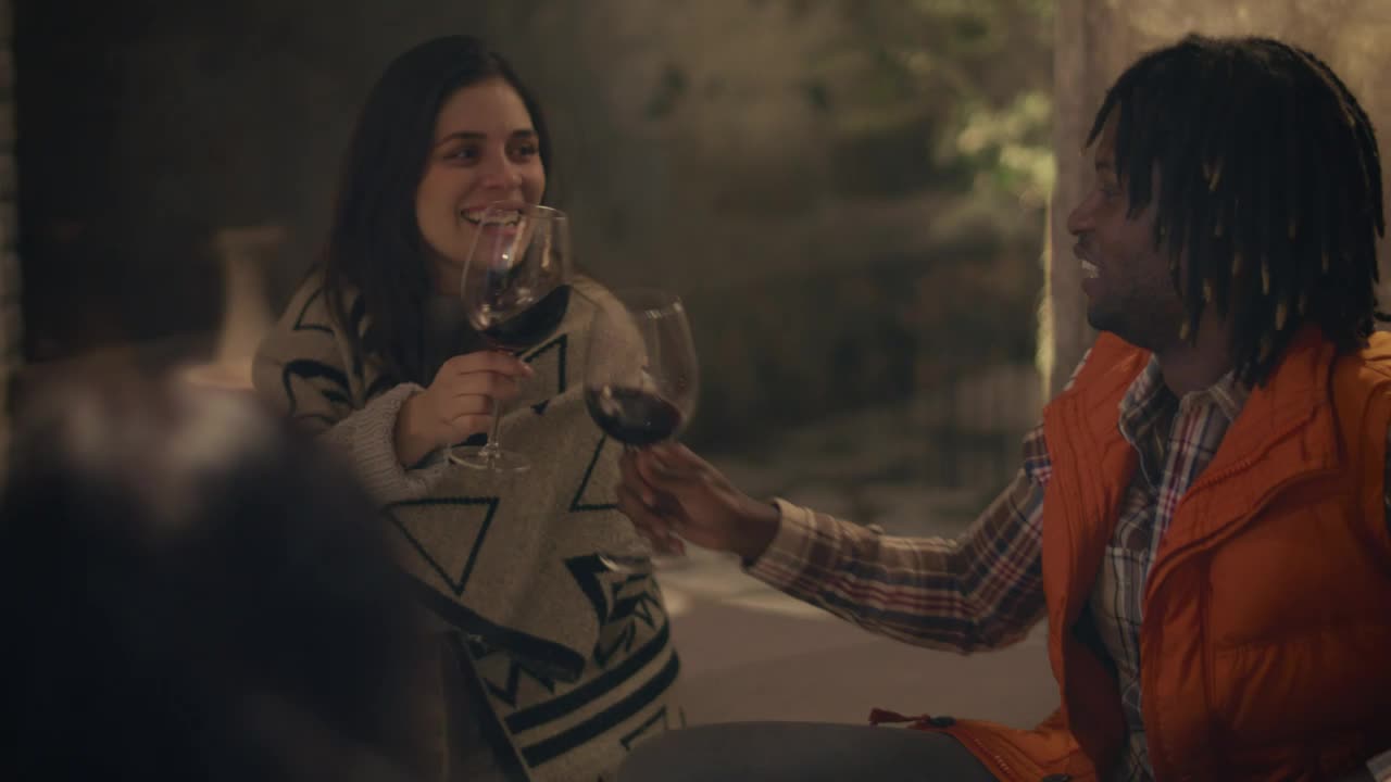 Free Video Stock toast between friends with glasses of wine Live Wallpaper - Free Download