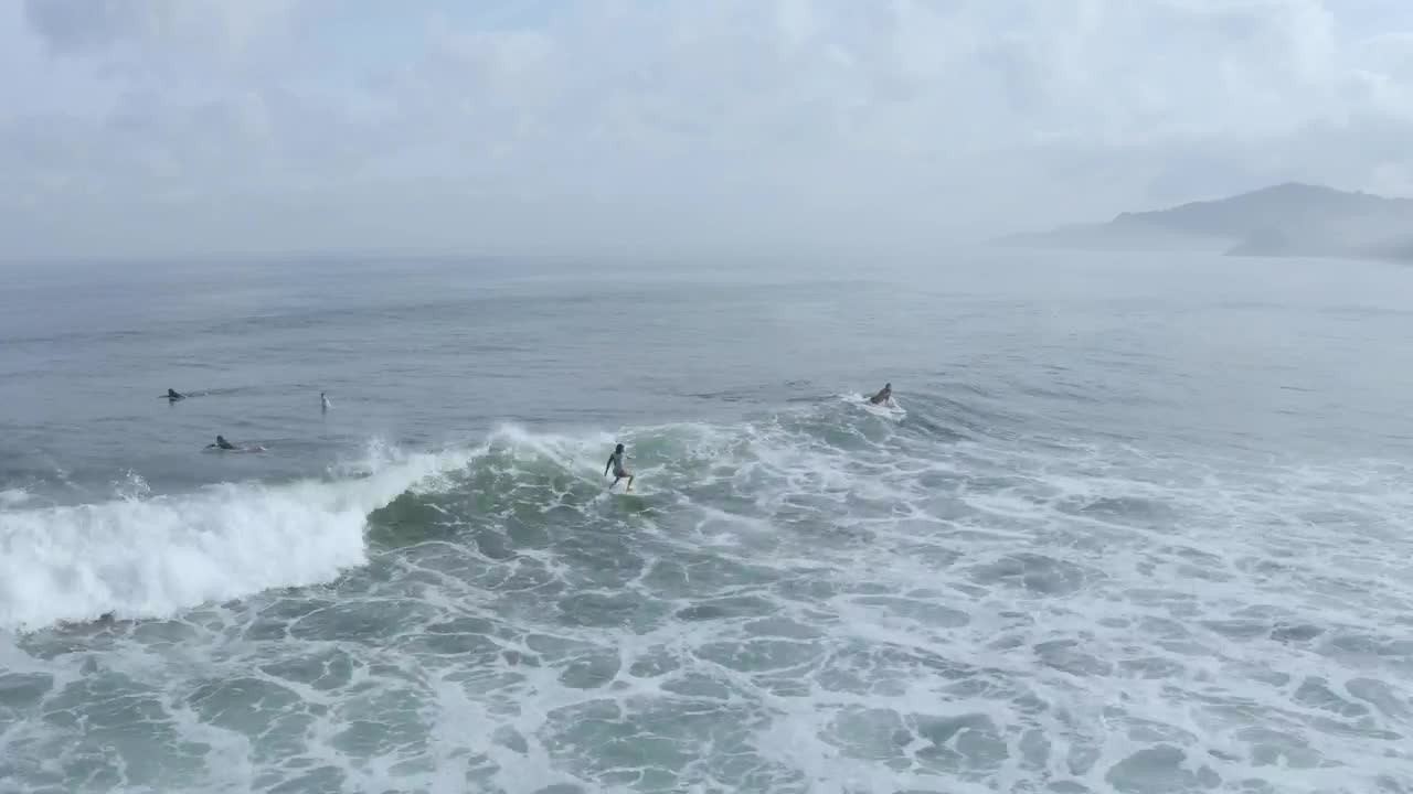 Free Video Stock surfer catching a wave form above Live Wallpaper - Free Download