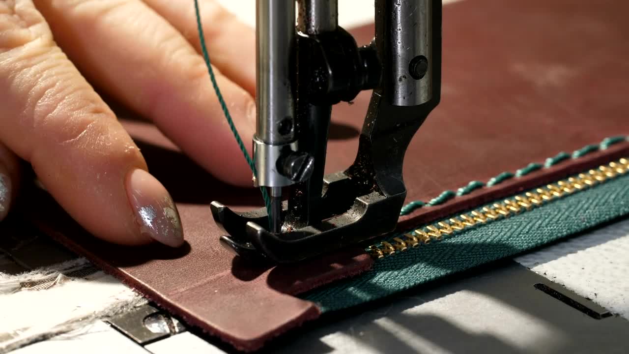 Free Video Stock Stitching A Wallet Using A Sewing Machine Live Wallpaper - Free Download