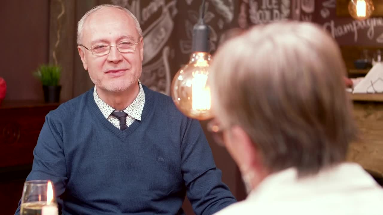 Stock Video Older Man Chats About Wedding And Proposes On Dinner Date Live Wallpaper - Free Download