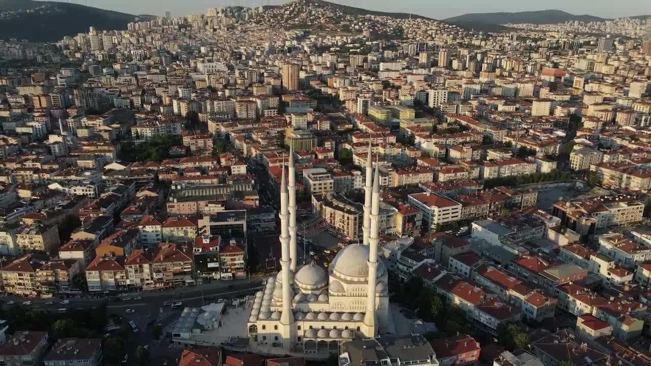 Stock Video Islam Mosque In A City Aerial View Animated Wallpaper - Free Download