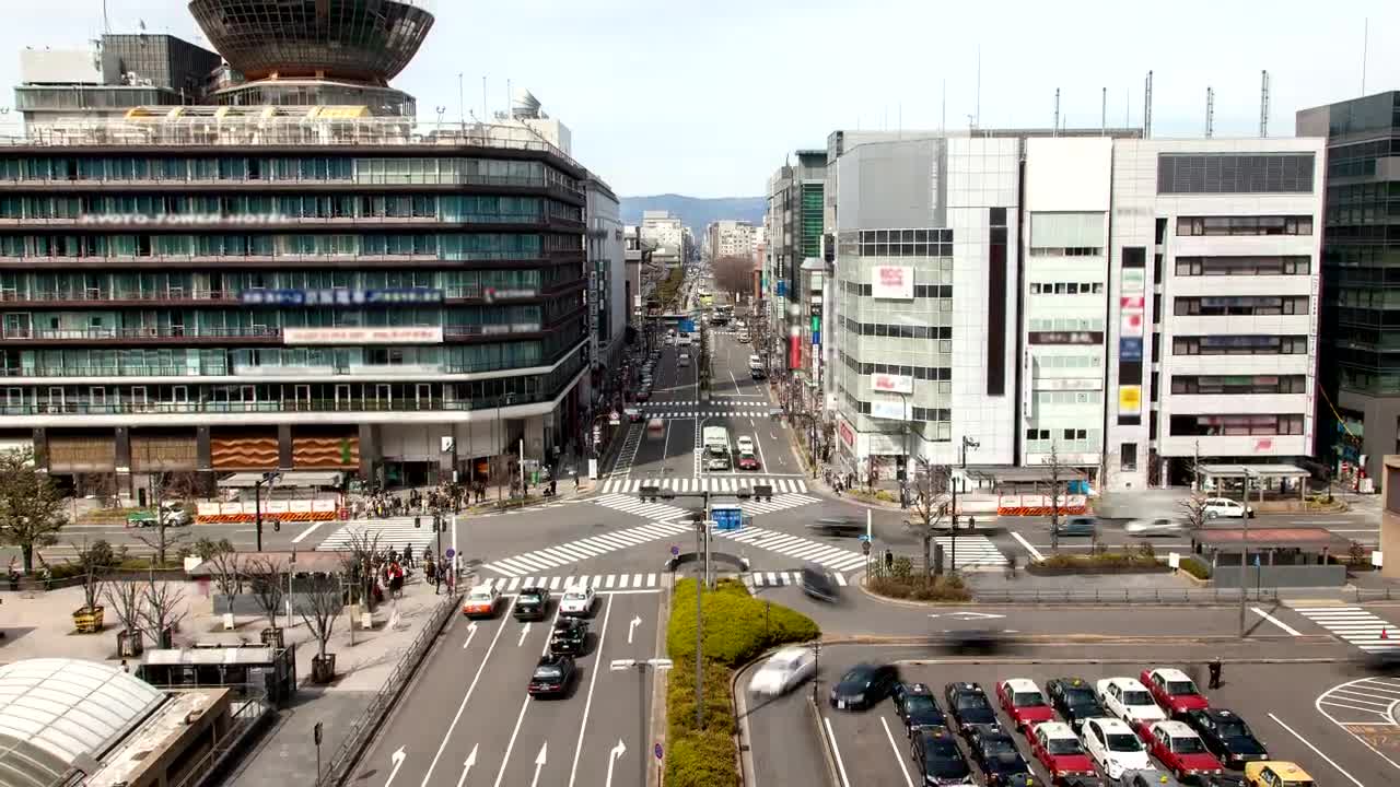 Stock Video Kyoto Crossroad Timelapse Animated Wallpaper - Free Download