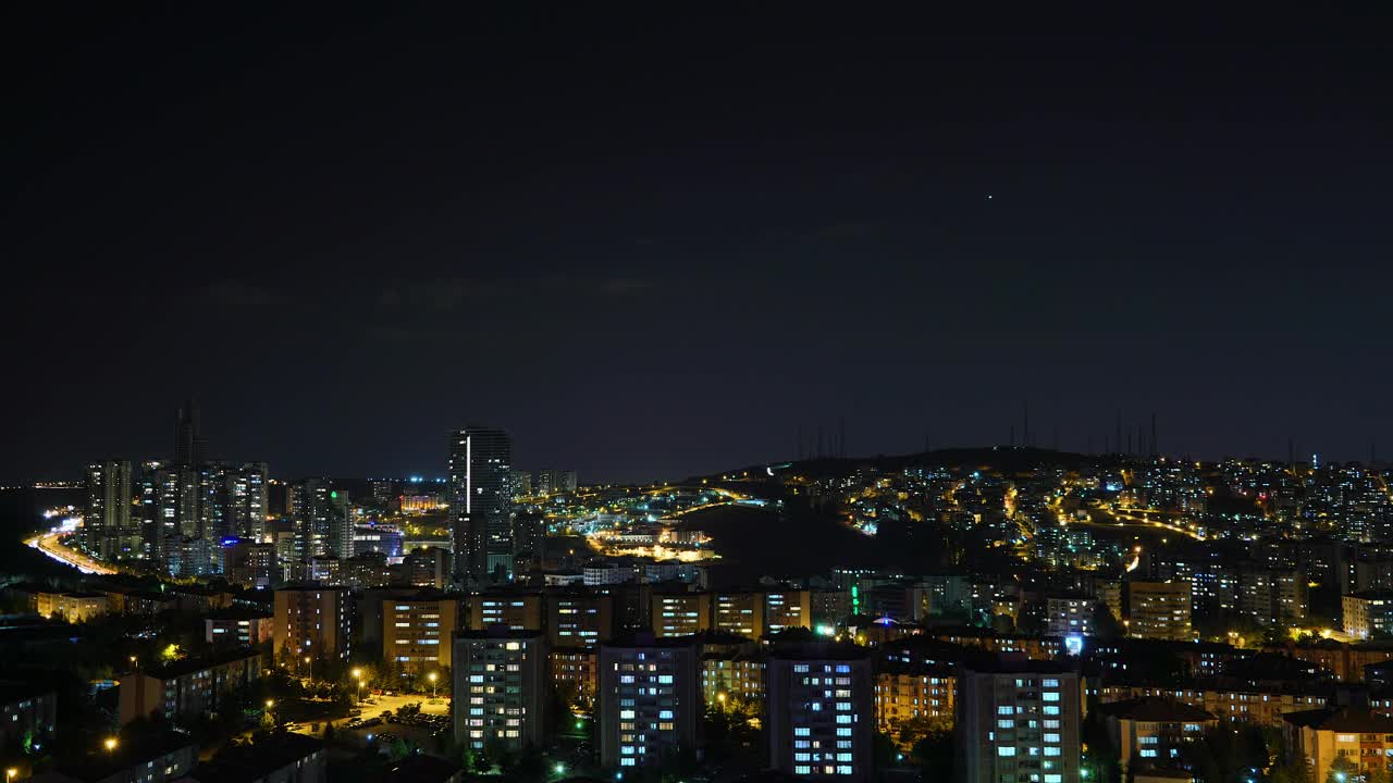 Stock Footage View Of The City Lights Glowing In The Night Live Wallpaper - Free Download