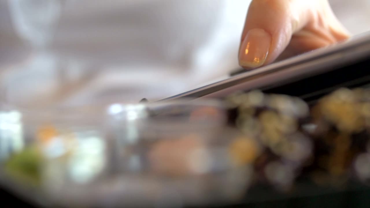 Free Video Stock texting while eating japanese food Live Wallpaper - Free Download