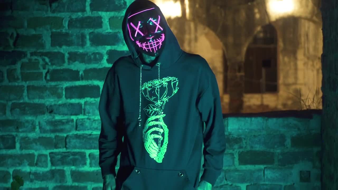 Free Video Stock tattooed man wearing a scary mask Live Wallpaper - Free Download