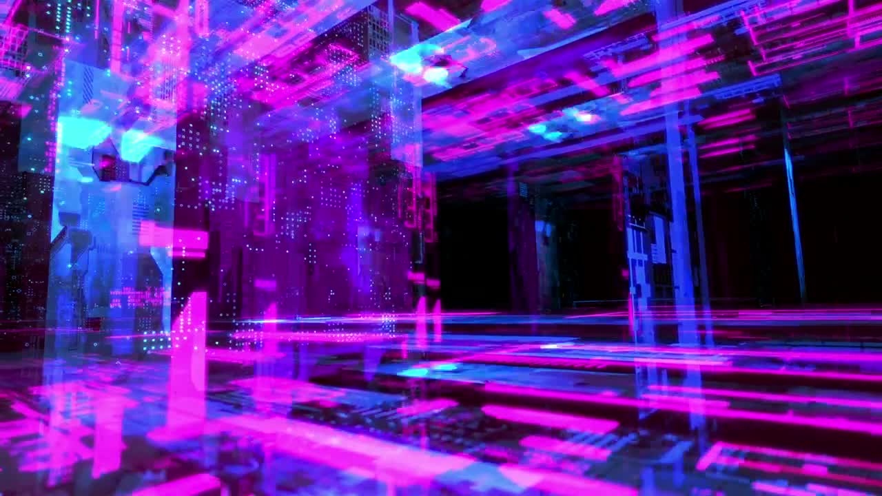 Free Video Stock touring a symbolic digital world of artificial intelligence and information Live Wallpaper - Free Download