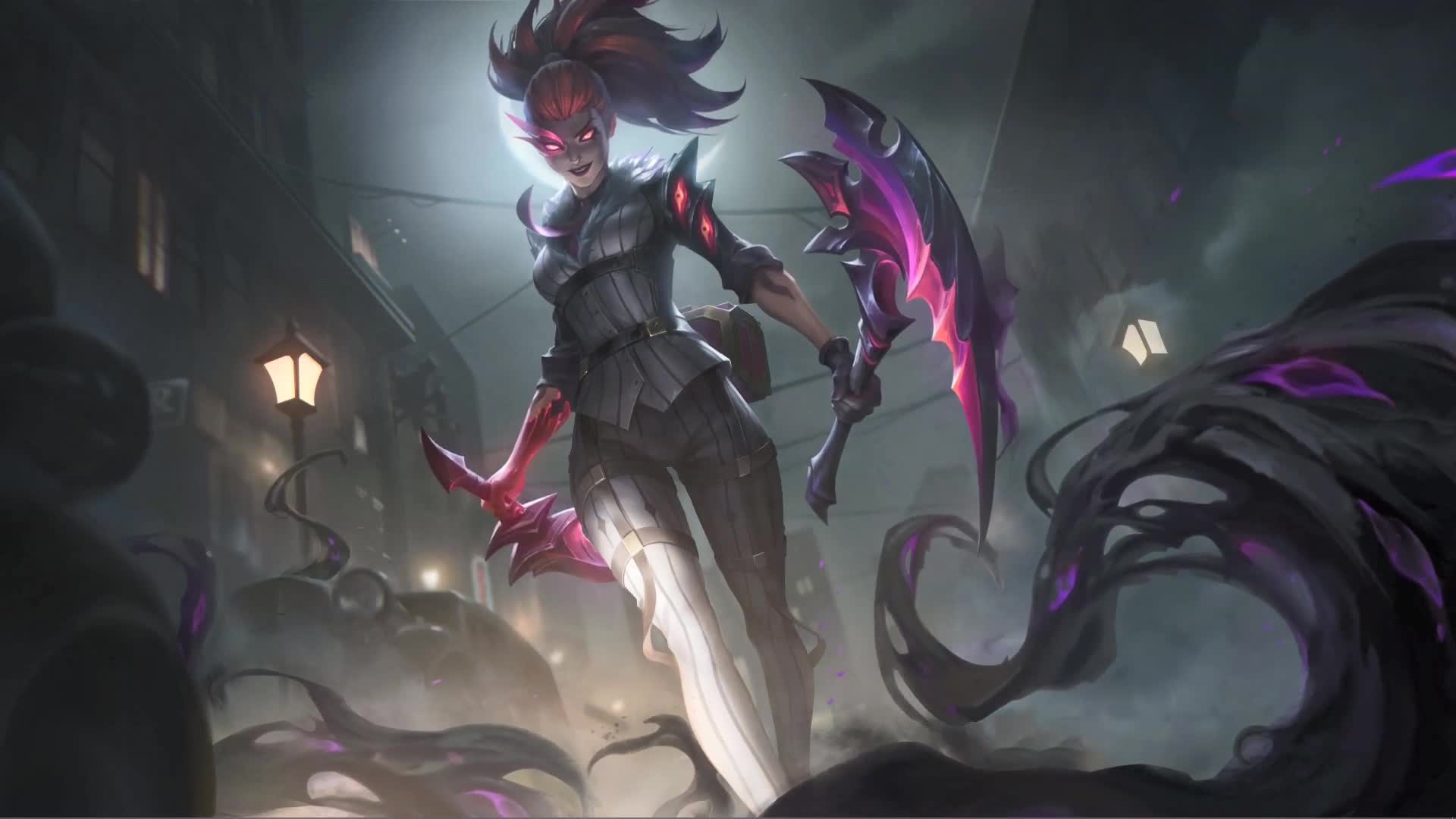 Crime City Nightmare Akali League Of Legends Live Wallpaper - Free Download