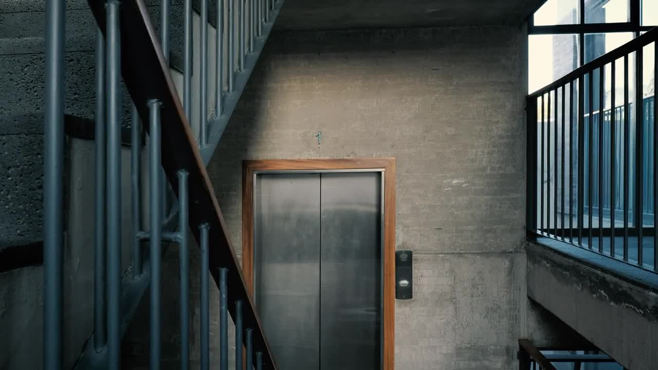 Free Video Stock Stairwell With Cement Walls And An Elevator Live Wallpaper - Free Download