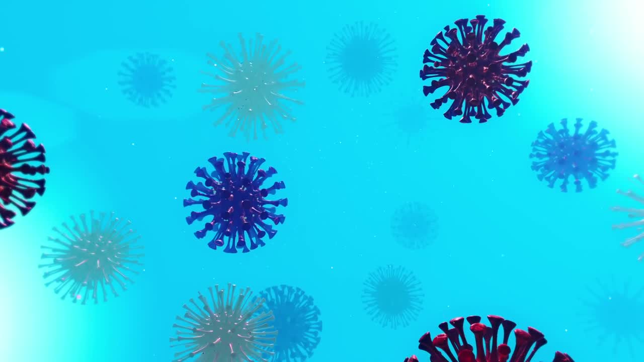 Stock Video Different Types Of Viruses Floating In Blue Liquid Live Wallpaper For PC - Free Download