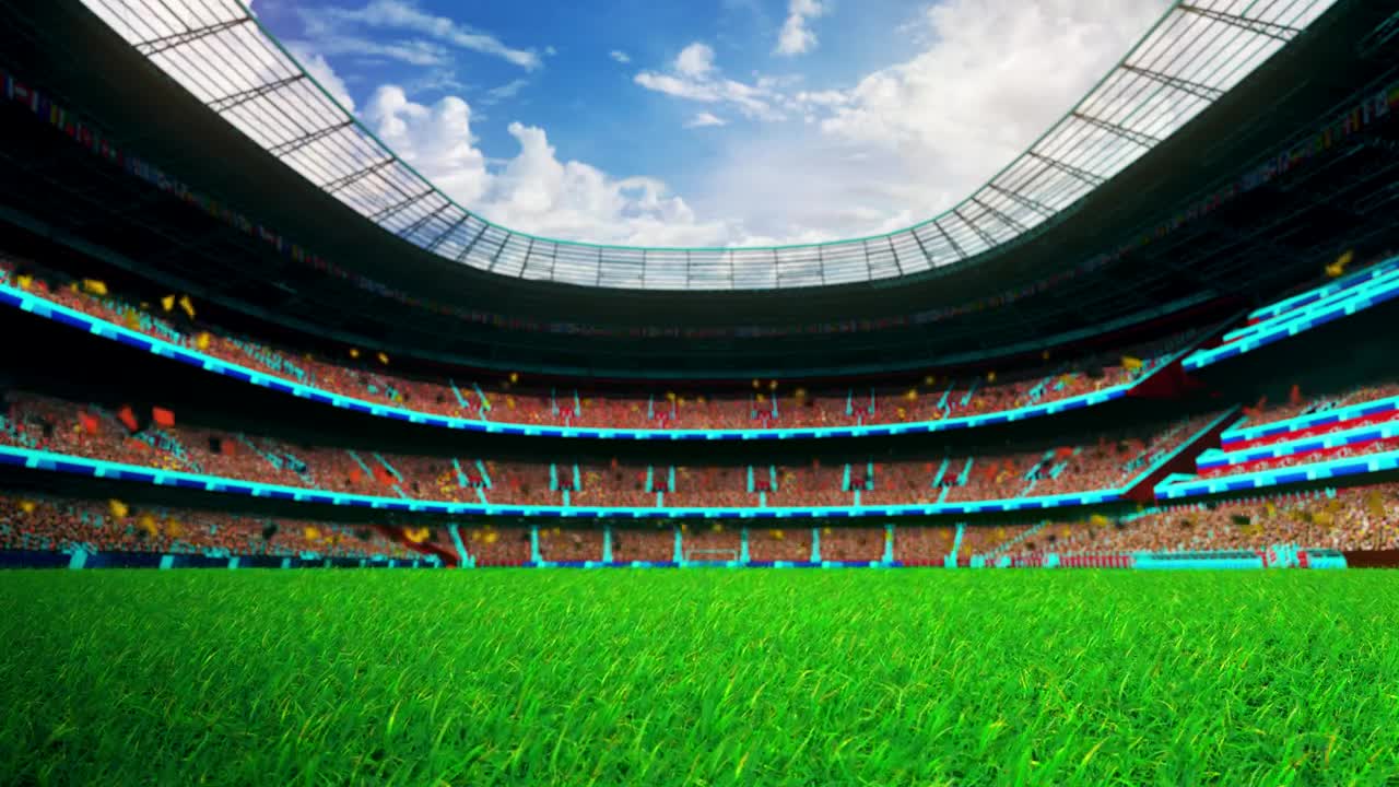 Stock Video Flying Over The Grass Of A Stadium Waiting For The Live Wallpaper For PC - Free Download
