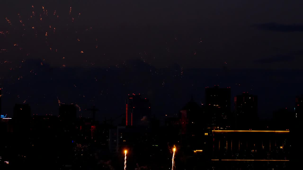 Stock Video Fireworks Iluminate The City Night Live Wallpaper For PC - Free Download