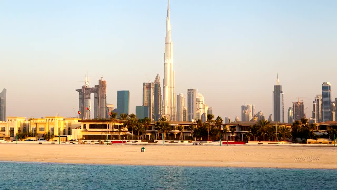 Stock Video Beach In Dubai With Cityscape In The Background Live Wallpaper For PC - Free Download