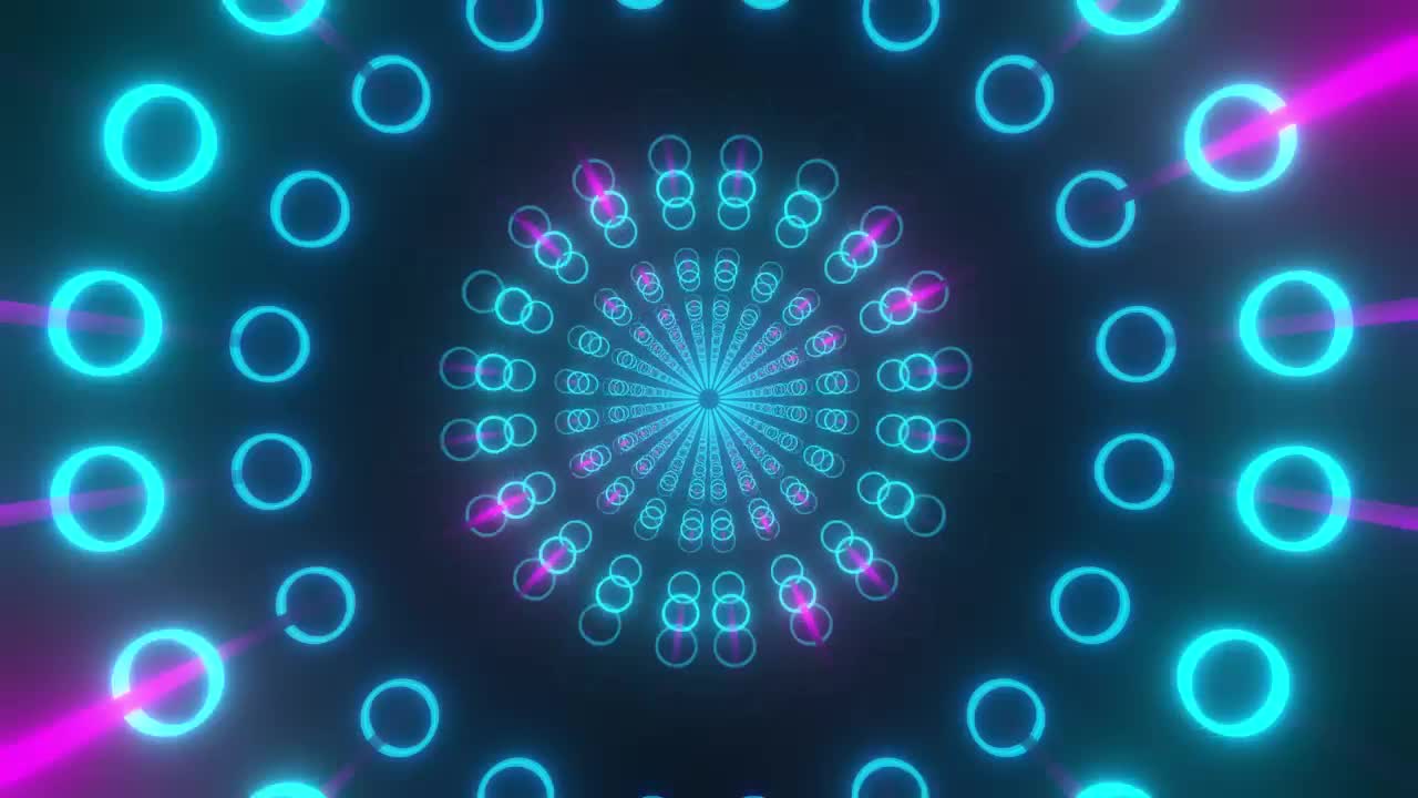 Stock Video Neon Circular Lights In A Futuristic Tunnel Live Wallpaper - Free Download