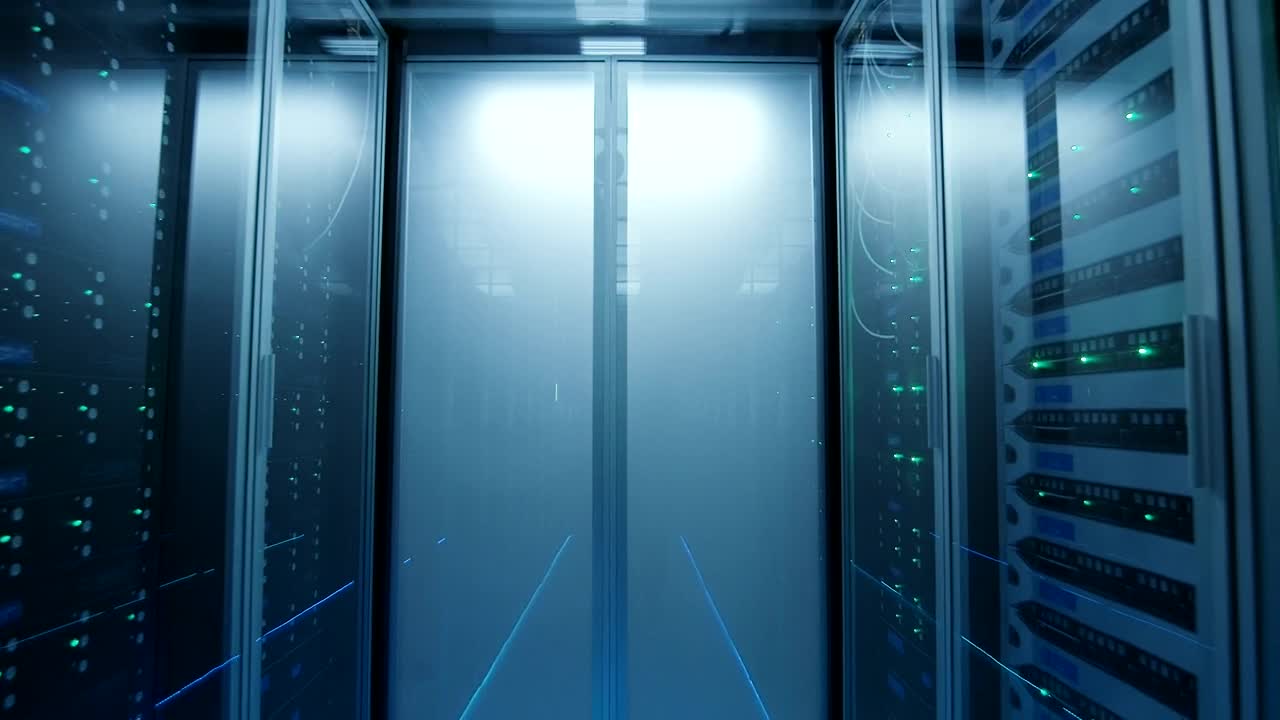 Stock Video Long Server Rack Hallway Animated Wallpaper - Free Download