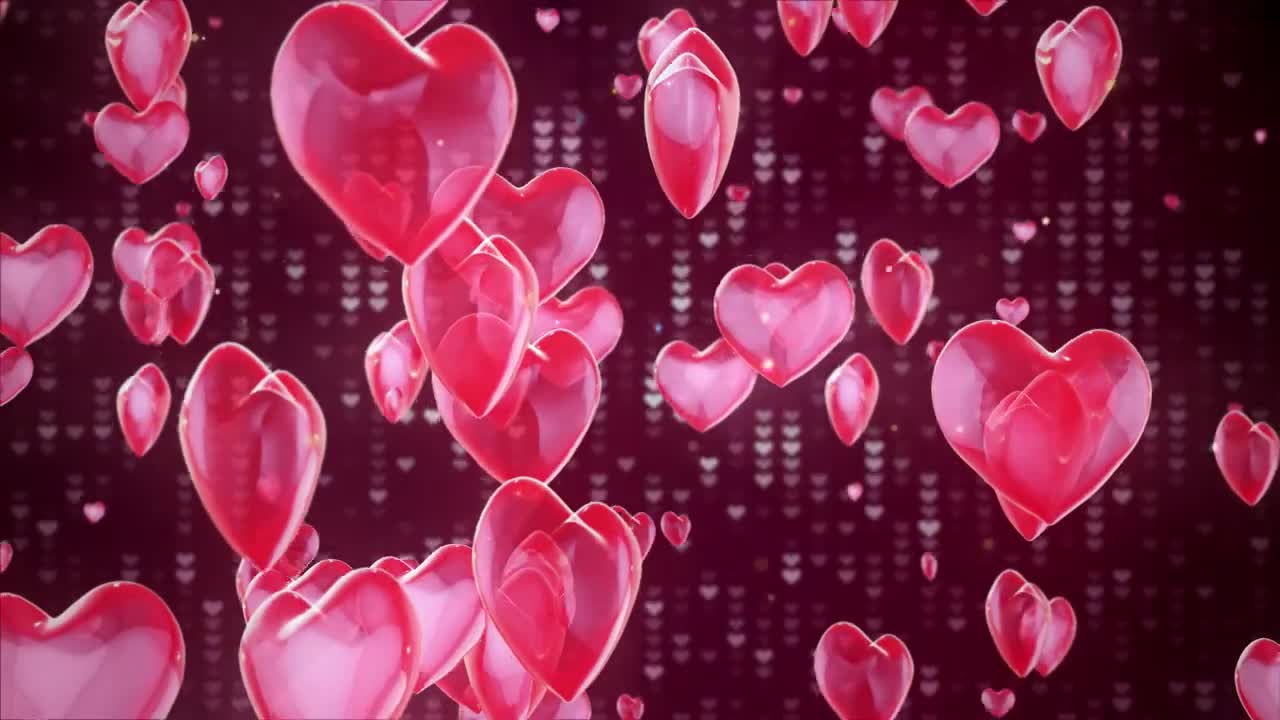 Stock Video Crystal Hearts Rising D Animation Live Wallpaper For PC - Free Download