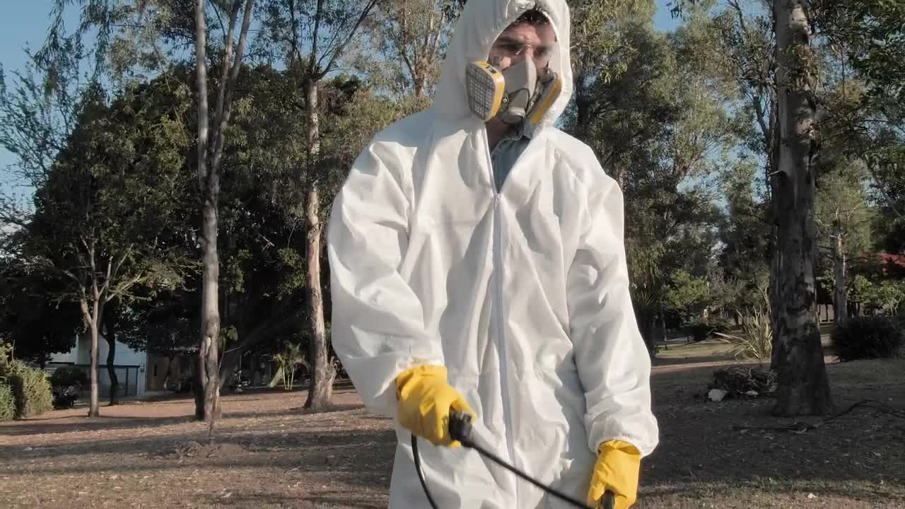 Stock Video Healthcare Workers Disinfecting A Park Animated Wallpaper - Free Download