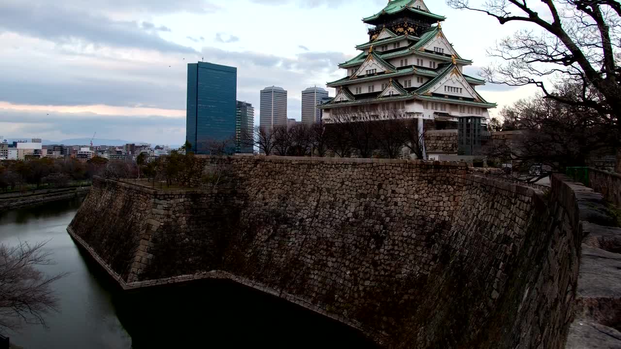 Stock Video Osaka Historic Castle Time Lapse Live Wallpaper - Free Download
