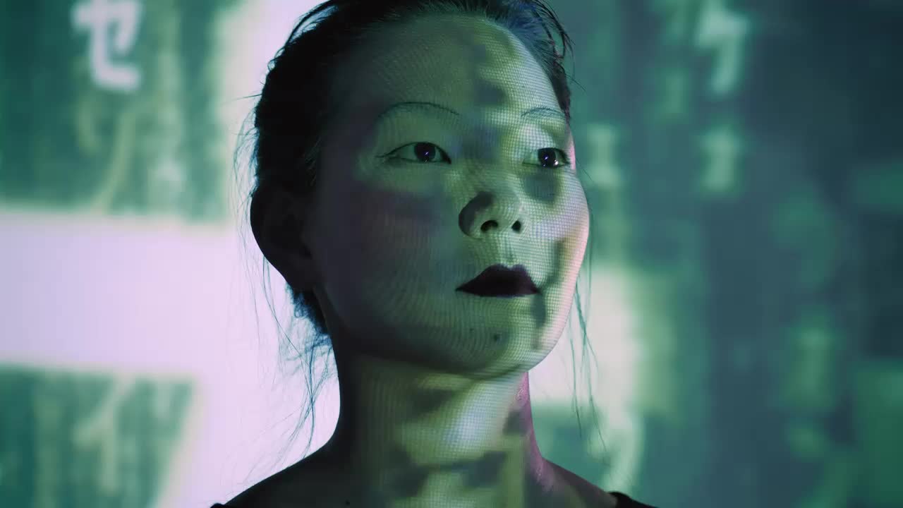 Stock Video Female Cyborg Starting Her System And Walking Live Wallpaper For PC - Free Download